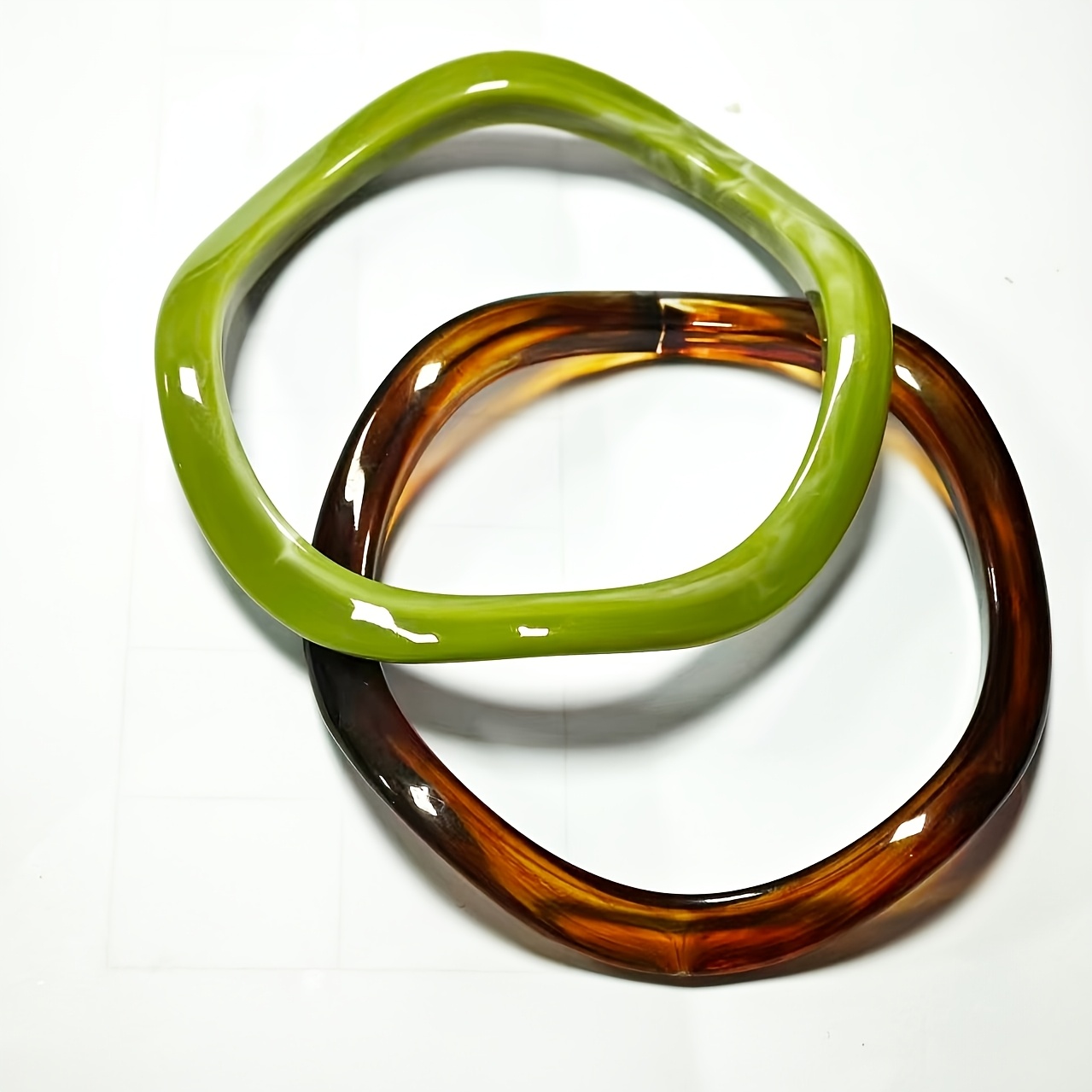 Acrylic Women's Irregular Geometric Bangle Stackable Bracelet